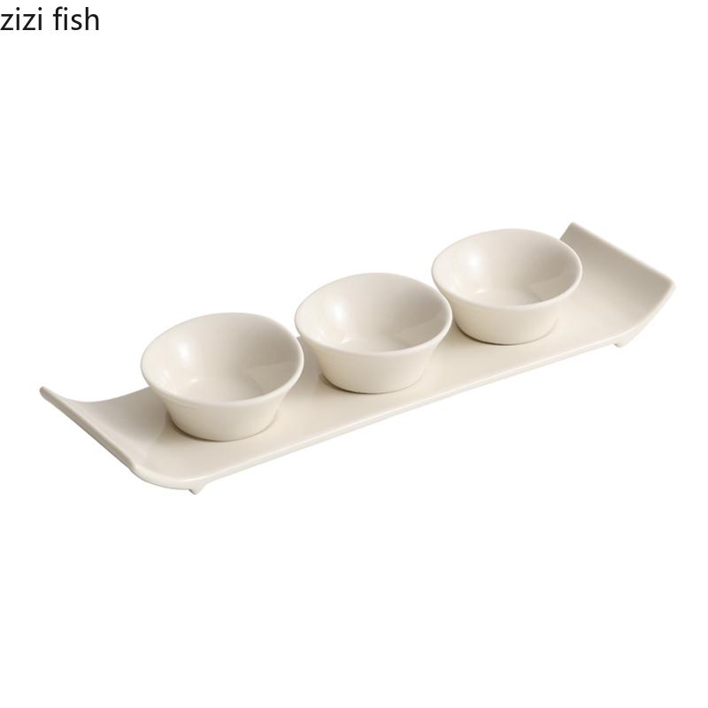 Белый керамический набор тарелок для закусок со скошенным краем Тарелка для закусок Тарелка для закусок Десертные тарелки Молекулярная кухня Креативная посуда