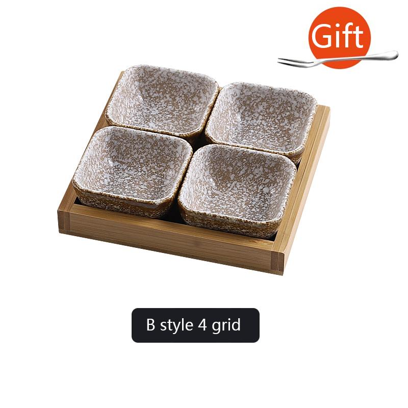 Креативные керамические тарелки для фруктовых закусок, набор для еды, японская посуда INS с подносом, сервировочные блюда, домашняя ваза для фруктов, поднос для закусок