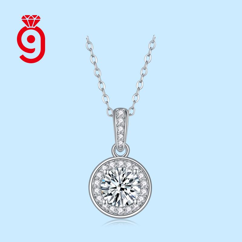 NEW Jewelry Fashion Fine 925 Sterling Silver Jewellery 1carat Iced Out VVS Real Moissanite Custom Pendant Women Chain Necklace