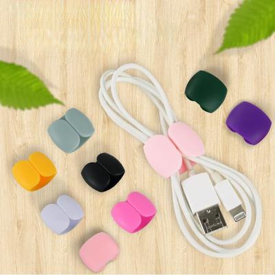 4 шт. устройство для намотки кабеля, модный простой круглый зажим, USB-держатель для зарядного устройства, аккуратный органайзер для стола, шнур для настольного кабеля