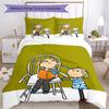 3pcs Charlie and Lola Bedding Set Duvet Cover Closure Includes 1 Duvet Cover & 2 Pillowcases, Soft and Comfortable for All Seasons.