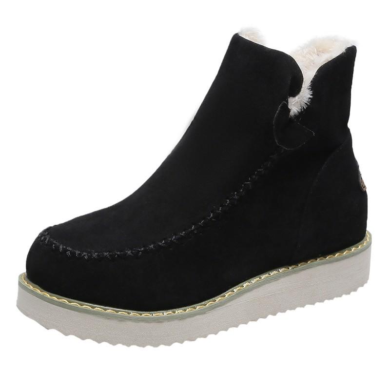 New Snow Boot Style Short Mini Winter Sheepskin Boots Women Waterproof Natural Wool Ankle Boots Fur Lined Ankle Warm Flat Shoes
