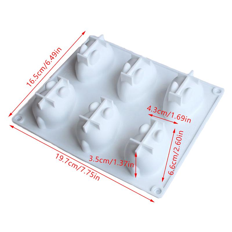 Силиконовая 3D форма для кролика, форма для украшения торта, для выпечки мусса, 6 форм