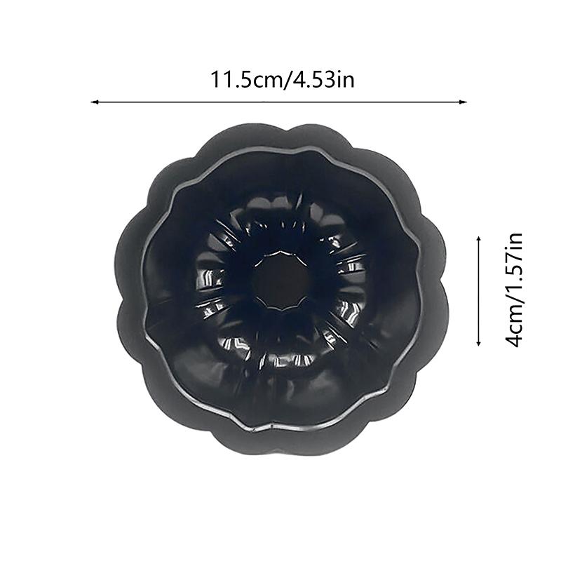 1Pcs 4Inch Mini Cake Pan Nonstick Fluted Baking Mold Carbon Steel Flower Shape Tube Pan For Brownie Cupcake Pudding Muffin