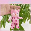 Cute Adorable Pink Polka Dot Plush Cat Keychain Doll Toy For Kids And Collectors