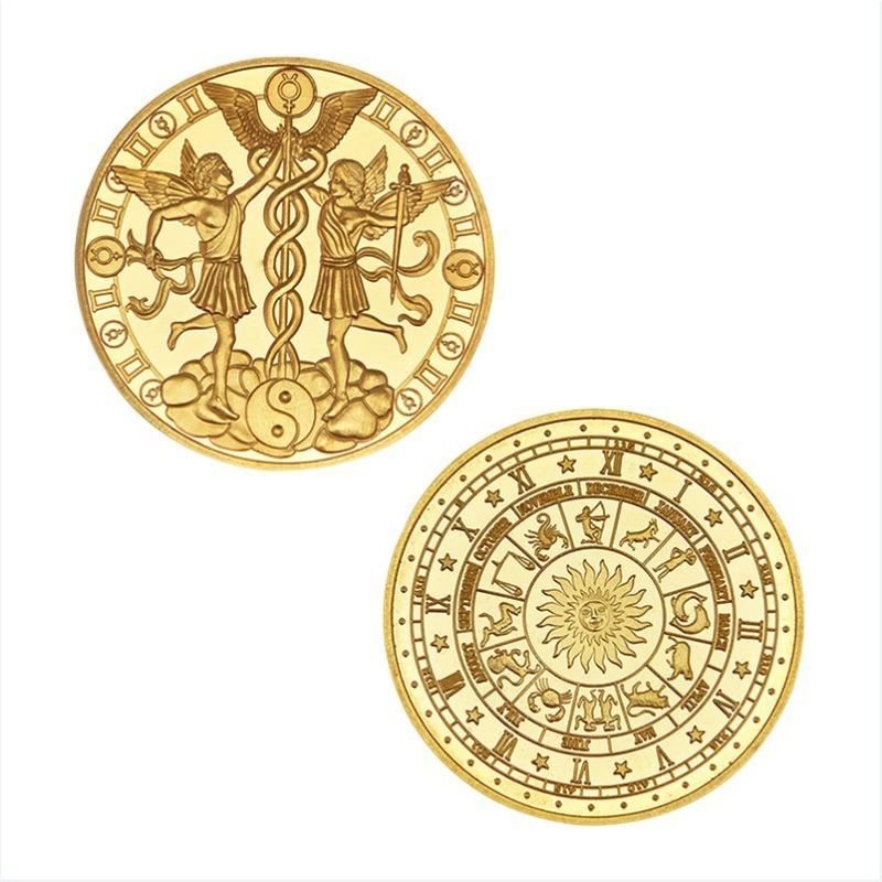 Twelve Constellation Commemorative Coins Gift Box Metal Craft Gift Box Badge