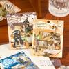 JIANWU Cat Diary Series Kawaii Cat Landscape Material Collage Scrapbooking PET Sticker Creative DIY Journal Stationery