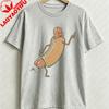 Funny Hotdog Graphic Cotton TShirt Cute Hotdog Graphic Tee Retro Foodie Shirt Wiener Cartoon Unisex Gift Beach Vacation Tops
