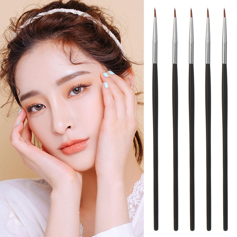 Women Eye Tools Fine Eyeliner Pen Eyebrow Cream Brush Mink Hair Black Eyeliner Brush