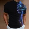 Animal T-Shirts For Mens 3D Leopard Print Short Sleeve Tops Fashion Personality T Shirt Loose Oversized Tee Shirt Men Clothing