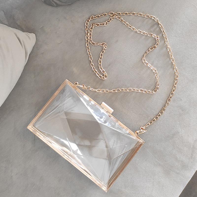 Transparent Bag for Women Diamond Clutch Jelly Acrylic Clear Purses and Handbag Shoulder Crossbody Bags 2025 New Fashion Female