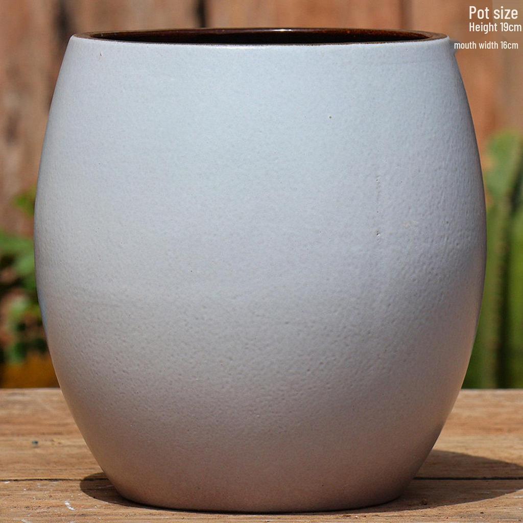 Large Ceramic Terracotta Flower Pot for Balcony and Living Room - Ideal for Succulents, Orchids, Green Radish, and Plants