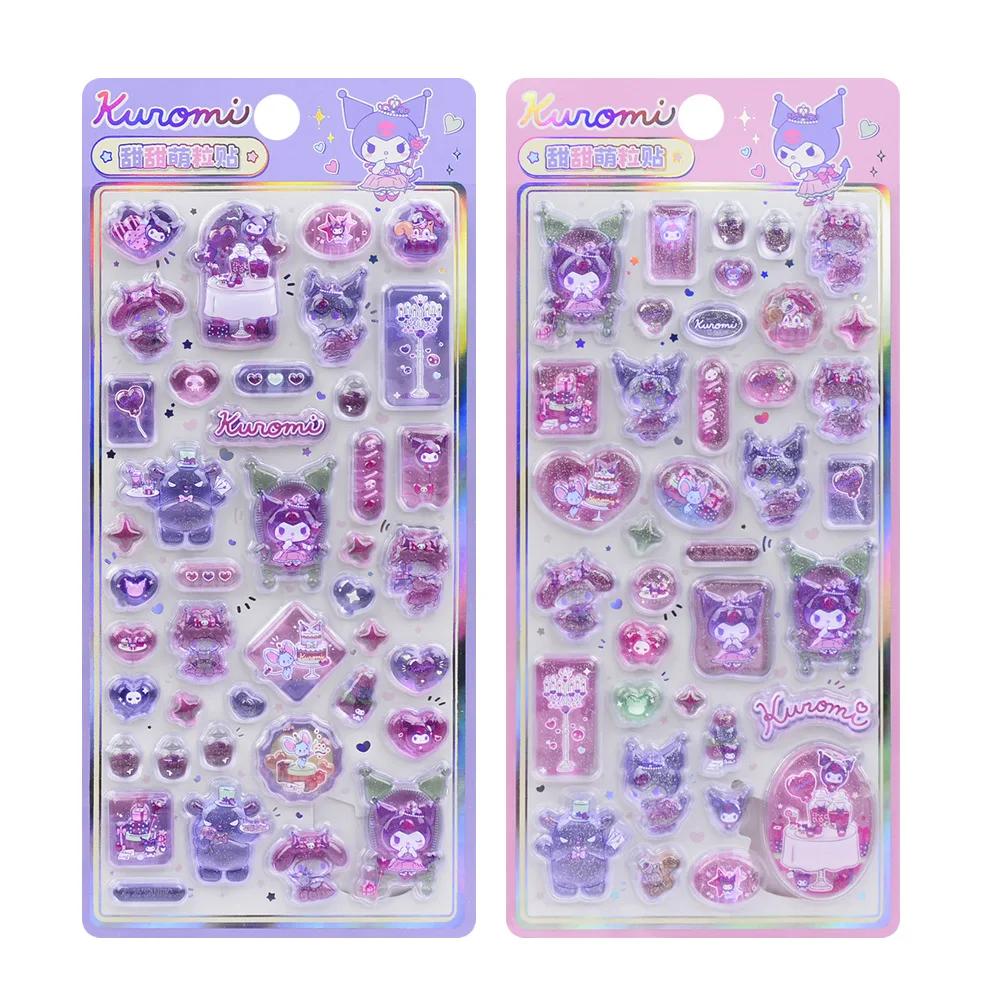 New Hellokitty Kuromi Melody Stickers Anime 3D Jelly Sticker Toys DIY Crystal Decorative Stickers Decorative Sticker Kids Toy