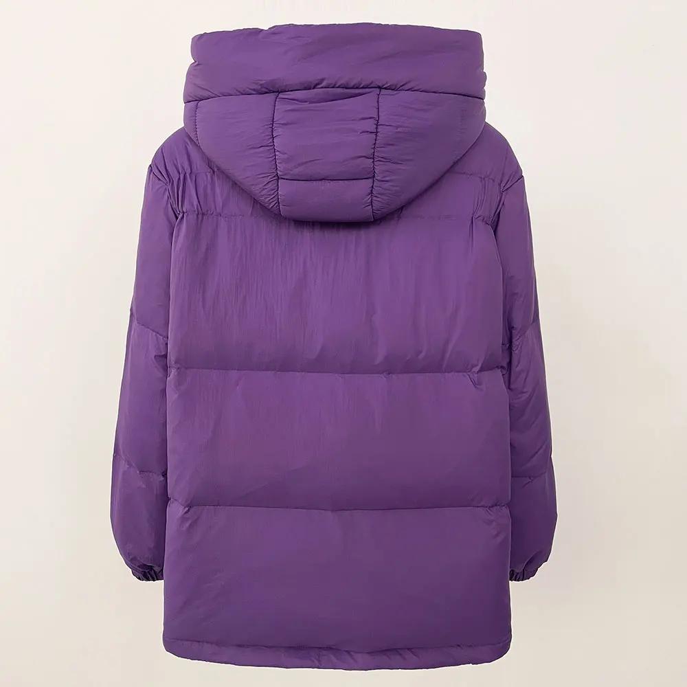 OFTBUY Winter Women Commuting Thickened Down Jacket Warm Hooded Filled with 90% White Duck Down Loose Casual Down Jacket