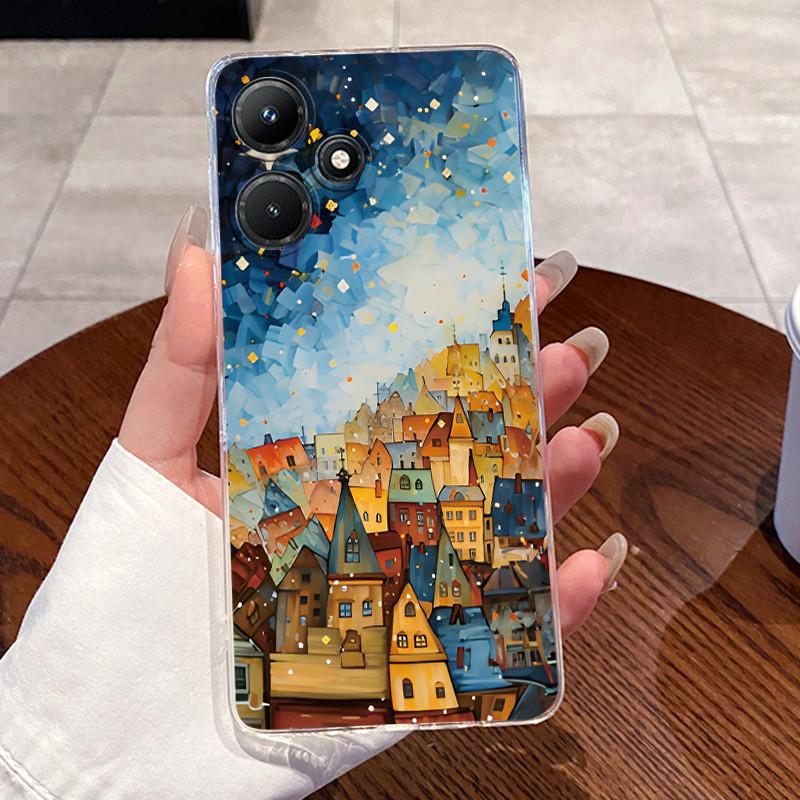 Для Infinix Hot 30i 30 Play NFC Hot30 4G 5G Чехлы Прозрачный Силикон Мягкий ТПУ Гелевая Задняя Крышка Милый Кролик Кошка Динозавр Чехол для Телефона