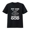 Женская футболка My God Is An Awesome Christian Religious Jesus Christ Черная 2XL винтажная стираная дизайнерская одежда Удобная