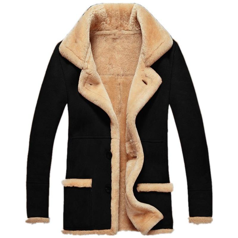 Autumn/winter Fur Integrated Padded Jacket Faux Leather Men's Coat Jacket