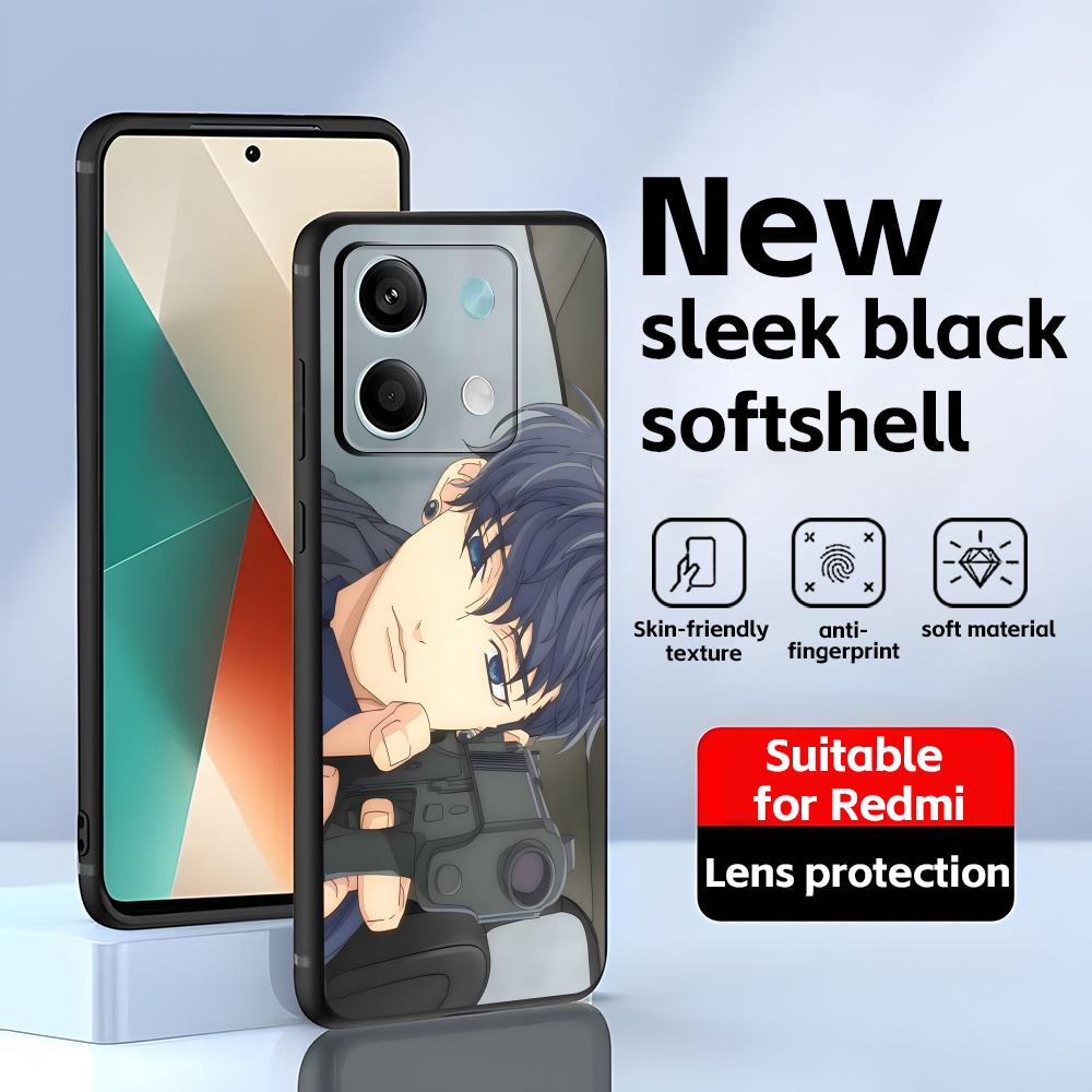 Чехол для телефона «Девушка и её сторожевая собака» для Redmi Note 14 13 12 11 Pro Plus S 5G 14C A3, мягкий черный чехол