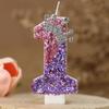Birthday Number Candle Color Changing Creative 0-9 Number Candle Princess Crown Celebration Party Event Decoration Candle
