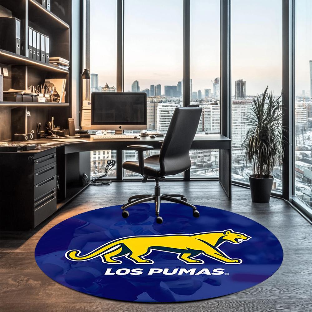 Los Pumas Printed Round Rug Carpet Chair Rug Area Rug Entryway Doormats,for Office Chair Living Room Bedroom Kitchen Room.