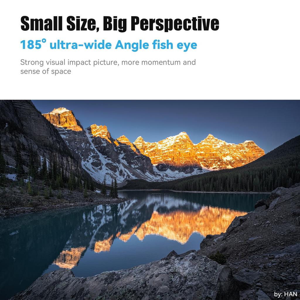 7artisans 10mm II Angle Fisheye Full Field of Starburst Fluorescent Lens Manual Ideal for Photography Z F2.8 Ultra-Wide Lens, Frame, 185° View,