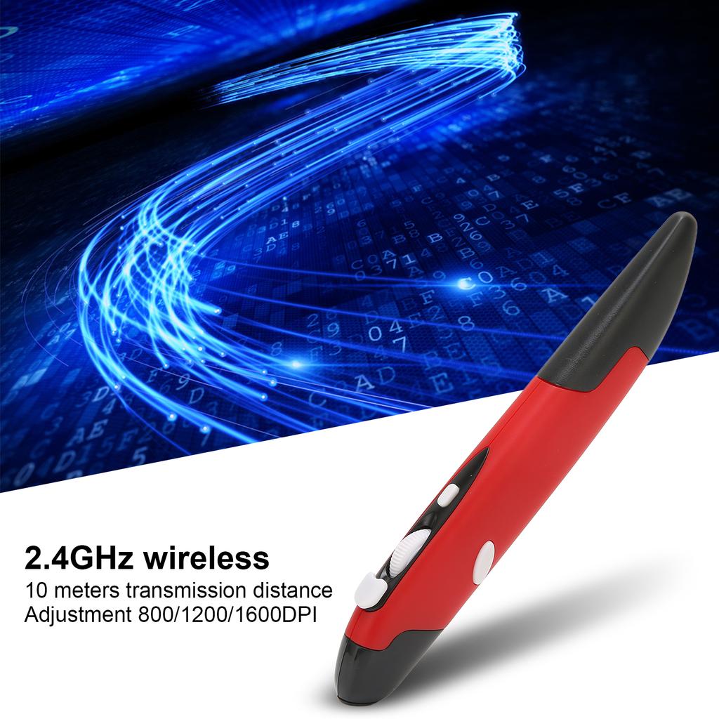 Wireless Optical Pen Mouse Adjustment 800 1200 1600 DPI Small 2.4GHZ USB Wireless Pen Mouse with Low Voltage Alarm
