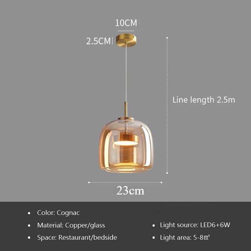 Стеклянный подвесной светильник, роскошный подвесной светильник, светодиодные подвесные светильники в стиле деко, современный светильник для спальни, подвесной светильник