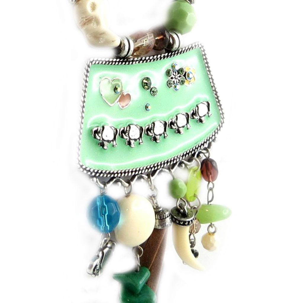 Les Trésors De Lily [E0661] - Зеленое дизайнерское колье «Мимозы»