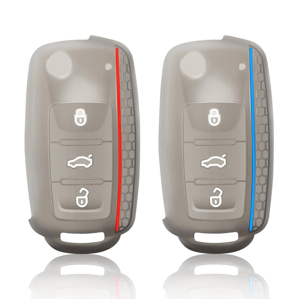Силиконовый чехол для дистанционного ключа автомобиля для VW Volkswagen Touran Caravelle Polo Golf 6 Passat B5 для Skoda Fabia Octavia аксессуары