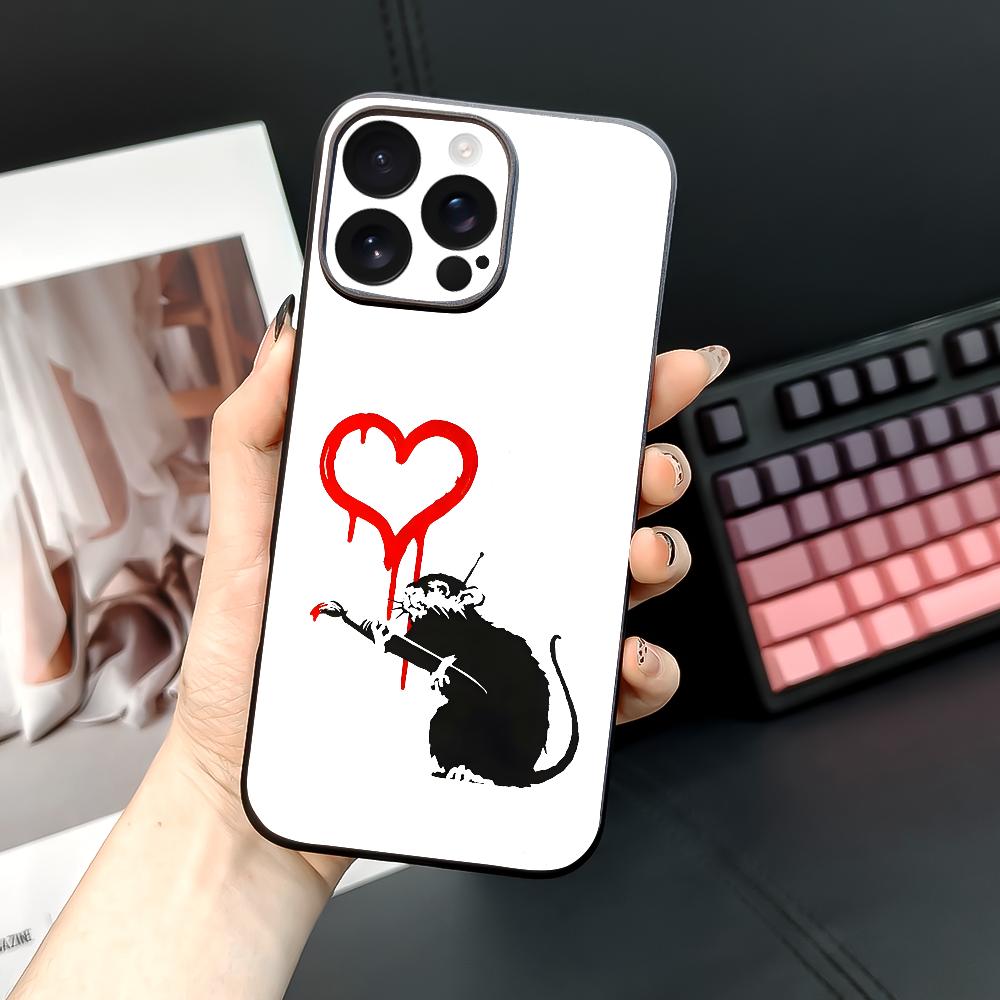 Чехол для телефона от граффити-художника B-Banksy для iPhone 16 15 14 13 12 11 PRO MAX PLUS Mini из ТПУ, мягкий, приятный для кожи