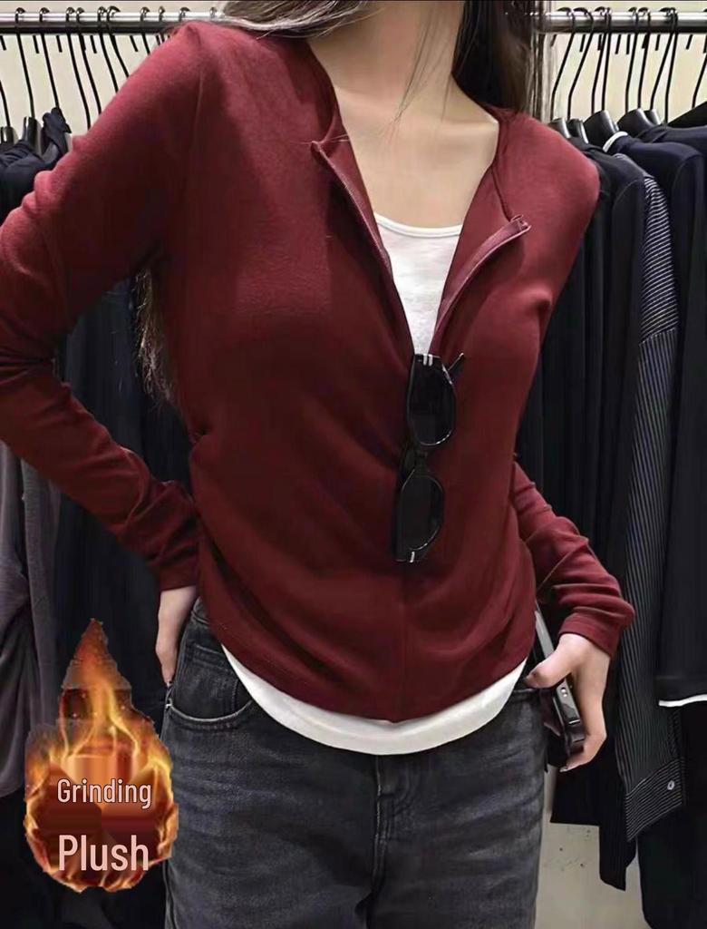 Новая женская футболка с длинным рукавом, имитирующая двойку, для осени и зимы