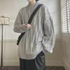 Men's Thick Knit Sweater - Casual Loose Fit, Round Neck, Solid Color, Trendy Korean & Hong Kong Style.