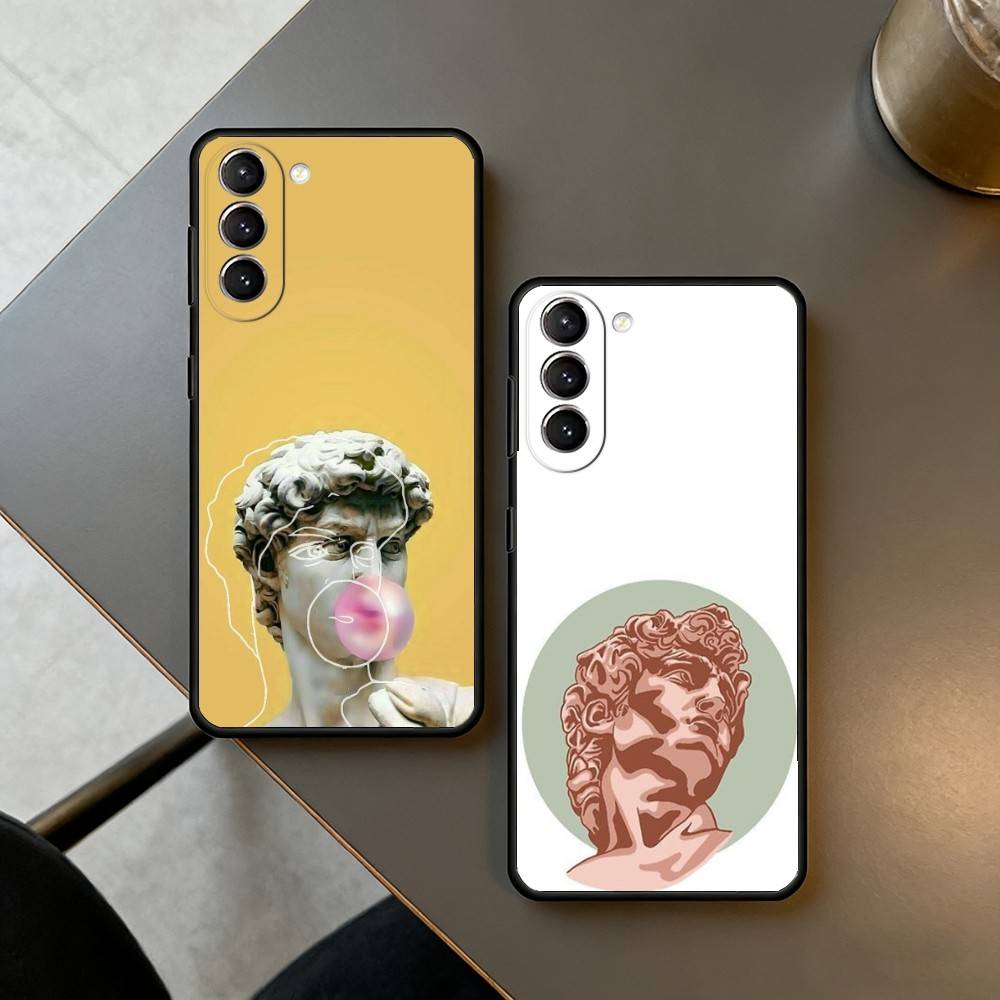 Чехол для телефона D-David-ID A-Art-RT для Samsung S25,24,23,22,30,21,10,9,Ultra,Plus,Lite,FE,4,5 G Мягкий черный чехол