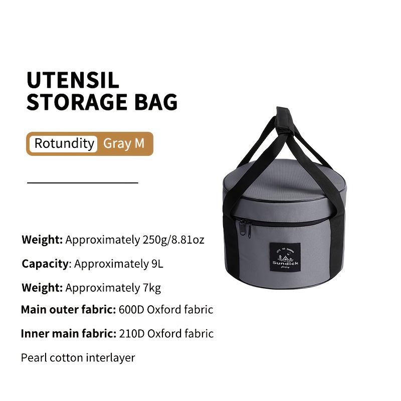 Padded Camping Cookware Storage Bag 9L/14L Shockproof Round Utensil Carry Bag Pot Pan Organizer for Outdoor Hiking Picnic