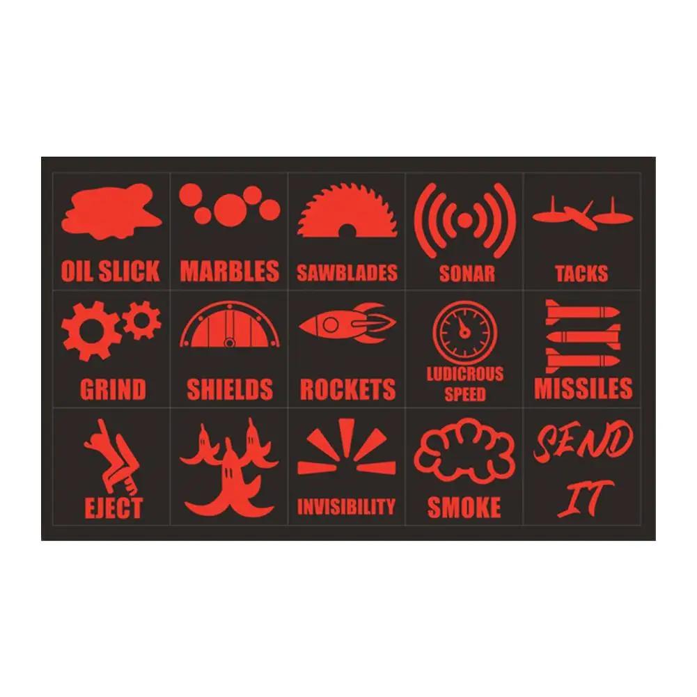 Novelty Car Button Decorative Sticker Car Button Stickers Dashboard Console Label Decals Decorations For Car Truck J7E2