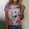 New Kawaii Cartoon Dog Print T-shirt  For Women Plus Size Top Women's Trending Clothing Fashion Short Sleeve Shirt Crew Top