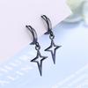 1 Pair Women Earrings Solid Color Star Shape Hip-hop Sturdy Lady Drop