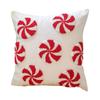 Christmas Embroidered Tufted Throw Pillow Luxe Polyester Decorative Cushion For Sofa Bedroom Holiday Home Decor