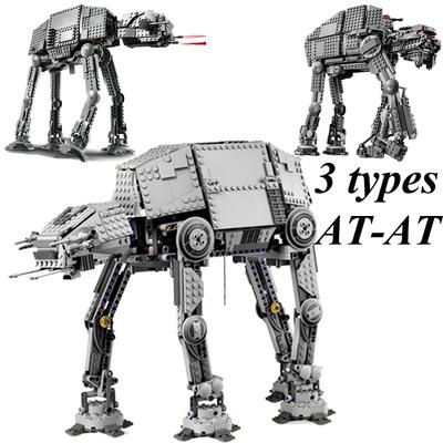 3 Типа Космическая Война AT-AT Вездеходный Бронированный Шагоход Транспортный Робот Строительные Блоки с Моторизованными Строительными Кирпичиками Игрушки Подарки