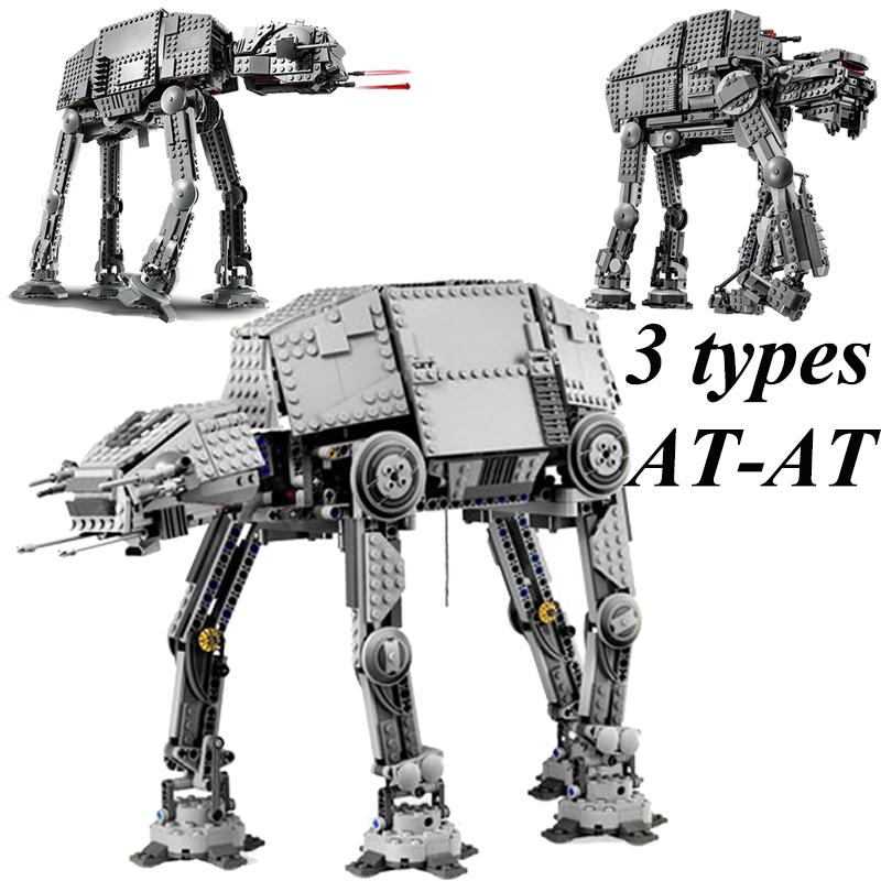 3 Типа Космическая Война AT-AT Вездеходный Бронированный Шагоход Транспортный Робот Строительные Блоки с Моторизованными Строительными Кирпичиками Игрушки Подарки