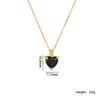 Stainless Steel Chain Simple Colorful Zircon Love Heart Pendant Necklaces for Women Girls Sweet Romantic Jewelry Gifts for Lover