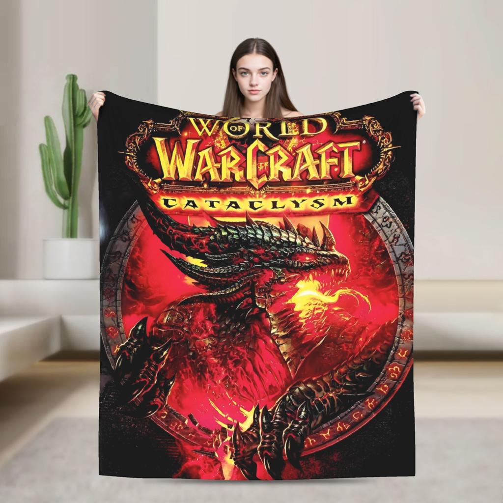 World of Warcraft, WOW Плед Игровой Качество Супер Теплый Плед Плетение Зимний Пикник На Открытом Воздухе Графический Покрывало