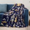 Festive Christmas Throw Blanket Cozy Flannel Soft Warm Holiday Decor Gift Home Bedding Reindeer Santa Claus Pattern
