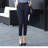 High Waist Women's Straight-Leg Suit Pants - Casual Korean Style, Black, Thin Fabric for Spring, Autumn, Summer