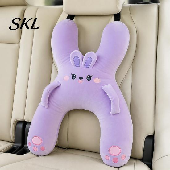 Cute Animal Travel Pillow H-Shaped Car for Kids, Neck Pillows Seat, Sleeping Decorative Interior Accessory Pillow, Plush Rest Cushion Trips