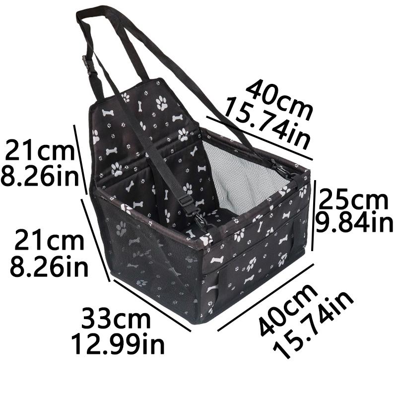 Pet Car Seat Dog Booster Seat Pet Travel Carrier Dog Car Basket Waterproof Pet Car Seat Adjustable Safety Strap Breathable