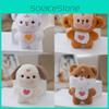 Sweet White Puppy Plush Toy Keychain Cozy Stuffed Animal Bag Ornament Doll Figure