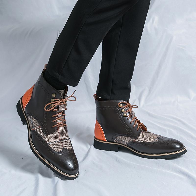 Ботильоны из кожи ручной работы в стиле ретро, модные деловые, формальные, мужские, челси, повседневные, на платформе, мужские, 2024, осень-зима