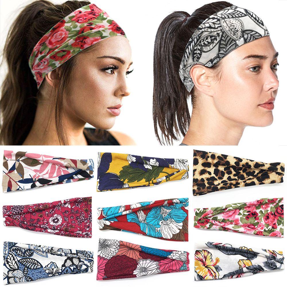 Scrunchy Hairband Running Sweat Absorbing Elastic Turban Head Wrap Sport Bandana Women Headbands