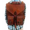 Leather Goat Bag Backpack Laptop Rucksack Vintage Travel Genuine Brown Men New